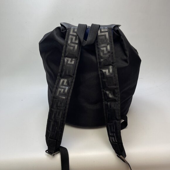 Versace Parfums Medusa Head Drawstring Backpack Black Blue Logo Gym Bag Read* - Picture 3 of 13